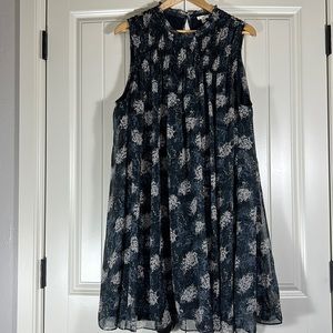Joie Navy and White Sleeveless Mini Dress